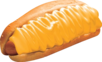 perro caliente con queso cheddar